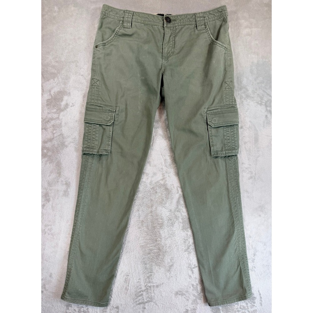 Sanctuary Women Cargo Pants Olive Green Utility Mid Rise‎ Straight Leg 29